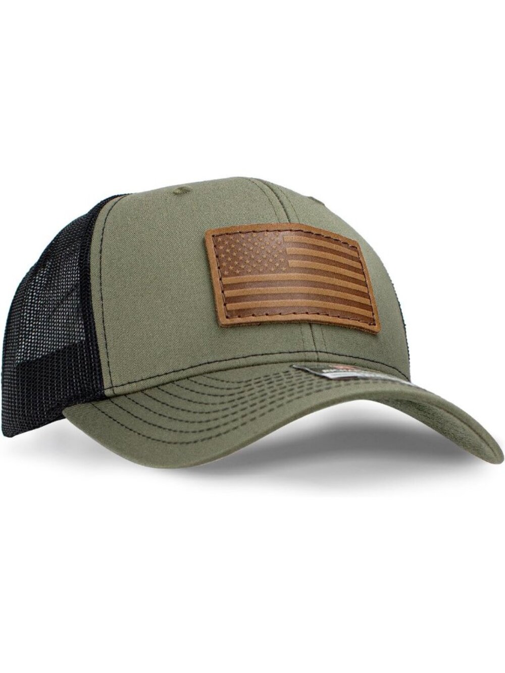 Men's Leather Patch Trucker Hat - Full-Grain, Laser-Engraved, Stylish & Durable